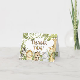 Safari Wild One Waterverf Verjaardag Bedankkaart