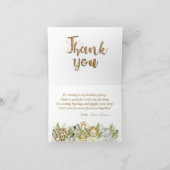 Safari Wild One Waterverf Verjaardag Bedankkaart (Binnen)