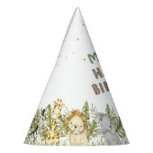 Safari Wild One Waterverf Verjaardag Feesthoedjes (Links)