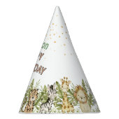 Safari Wild One Waterverf Verjaardag Feesthoedjes (Rechts)