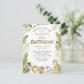 Safari Wild One Waterverf Verjaardag Kaart (Staand voorkant)