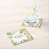 Safari Wild One Waterverf Verjaardag Kartonnen Onderzetters (Insitu)