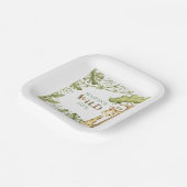 Safari Wild One Waterverf Verjaardag Papieren Bordje (Gebogen)