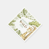 Safari Wild One Waterverf Verjaardag Servet (Hoek)