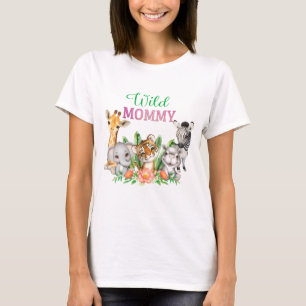 Safari Wild One Waterverf Verjaardag T-shirt