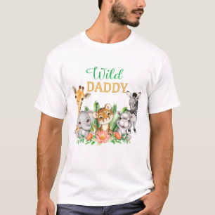 Safari Wild One Waterverf Verjaardag T-shirt