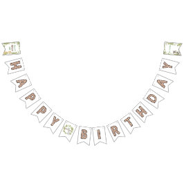 Safari Wild One Waterverf Verjaardag Vlaggetjes