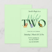 Safari Wild Twee Verjaardag Uitnodiging (Voorkant / Achterkant)