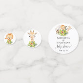 Safari Wild Zoo Baby Animals Baby shower Confetti (Achterkanten)