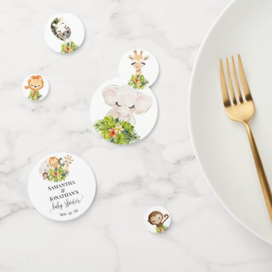 Safari Wild Zoo Baby Animals Baby shower Confetti (Groep)