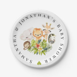 Safari Wild Zoo Baby Animals Baby shower Papieren Bordje
