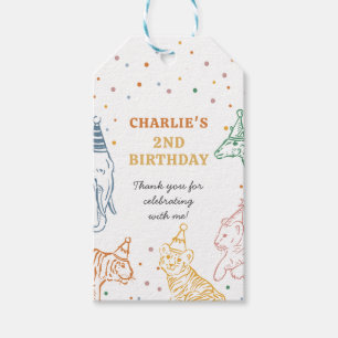 Safari Wilde Dieren 2e Verjaardag Cadeaulabel