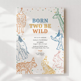 Safari Wilde Dieren 2e Verjaardag uitnodiging