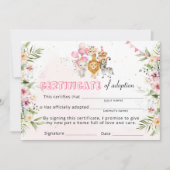 Safari Wilde Dieren Adoptie Certificaat Kaart (Voorkant)
