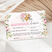 Safari Wilde Dieren Adoptie Certificaat Kaart