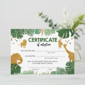 Safari Wilde Dieren Goedkeuringscertificaat Birthd Kaart (Staand voorkant)