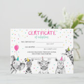 Safari Wilde Dieren Goedkeuringscertificaat Birthd Kaart (Staand voorkant)