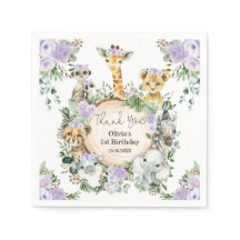 Safari Wilde Dieren Paarse Bloemen Verjaardagsguns