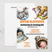 Safari wilde dieren sleepover sluimerende pyjama p kaart (Voorkant / Achterkant)