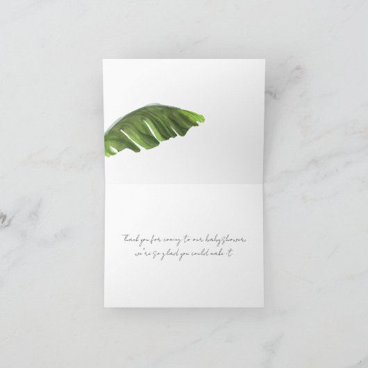 Safari Wilde Dieren Tropisch Baby shower Bedankkaart (Binnen)