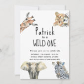 Safari Wilde Dieren Verjaardag Kaart (Voorkant)