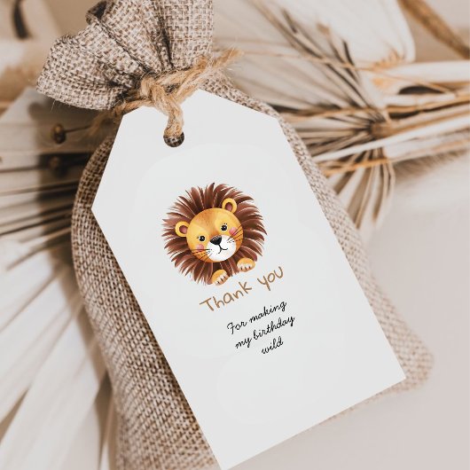 Safari wilde eerste verjaardag cadeaulabel