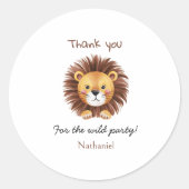 Safari wilde eerste verjaardag ronde sticker (Voorkant)