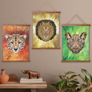 Safari Wilde Katachtigen Moderne Abstracte Veelhoe Hangend Wandkleed