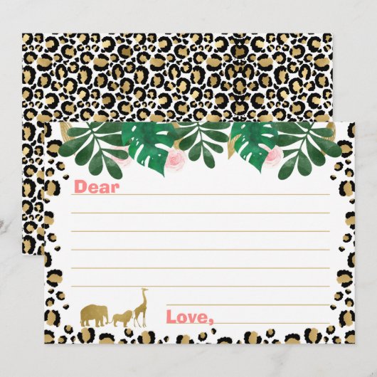 Safari Wilde meisjes eenmalige tijdcapsulekaarten Kaart (Voorkant / Achterkant)