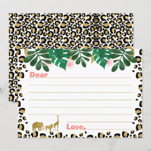 Safari Wilde meisjes eenmalige tijdcapsulekaarten Kaart