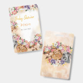 Safari wildebras babyshower uitnodiging goud badge (Voor- en achterkant)