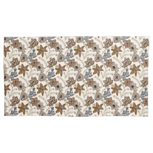 Safari Wildflowers - Moderne dierenprint Kussensloop (Voorkant-Links)