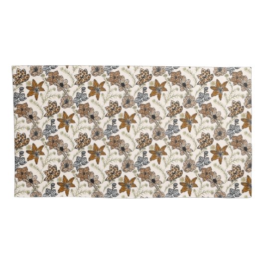 Safari Wildflowers - Moderne dierenprint Kussensloop (Achterkant-Rechts)