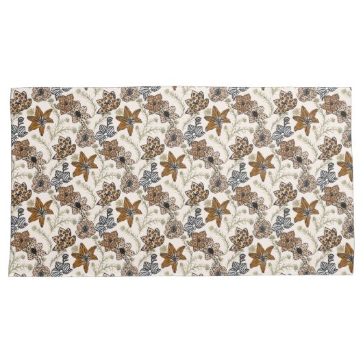 Safari Wildflowers - Moderne dierenprint Kussensloop (Voorkant-Rechts)