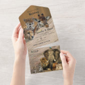 Safari Wildlife All in One Wedding Invite All In One Uitnodiging (Afscheurbaar)