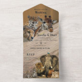 Safari Wildlife All in One Wedding Invite Uitnodiging (Binnen)