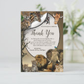 Safari Wildlife bedankkaart RSVP Kaartje (Staand voorkant)