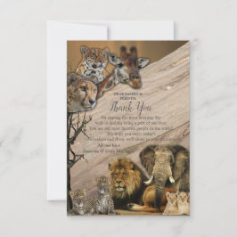 Safari Wildlife bedankkaart RSVP Kaartje