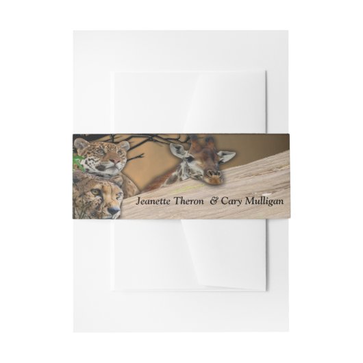 Safari wildlife Belly Band Uitnodigingen Wikkel (Voorkant Voorbeeld)