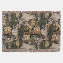 Safari Wildlife Destination Herhaal patroon Deken