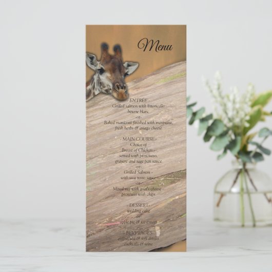 Safari wildlife Menu (Staand voorkant)