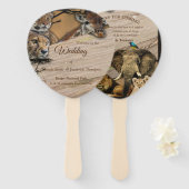 Safari Wildlife Outdoor Bruiloft Hand Fans Handwaaier (Voorkant en achterkant)