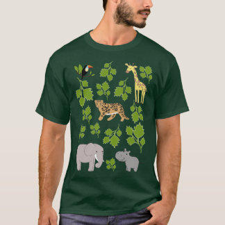 Safari wildlife watch giraffe leopard eleph t-shirt