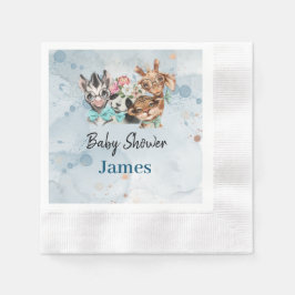 Safari wildon baby name oerwoud met dieren servet