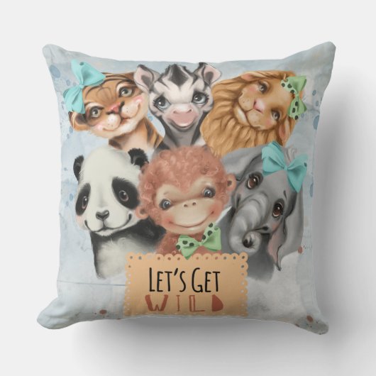 Safari Wildone baby Blue Kussen (Voorkant)