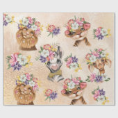 Safari wildone baby name oerwoud met dierenonmidde cadeaupapier (Vlak)