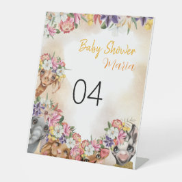 Safari wildone baby shower gold reclamebord met voetstuk