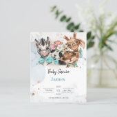 Safari wildone baby shower nodigBlue (Staand voorkant)