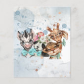 Safari wildone baby shower nodigBlue (Achterkant)