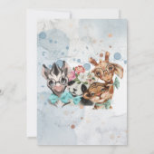 Safari wildone baby shower nodigBlue Kaart (Achterkant)